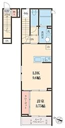 M-Valley 2階1LDKの間取り
