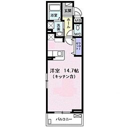 ルーチェソラーレ ワンルームの間取図画像