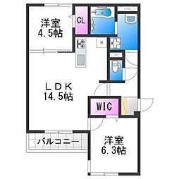 Passaro Grande桃ヶ池 2LDKの間取図画像