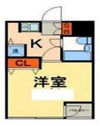 サンケイロイヤルコート竹の塚 ワンルームの間取図画像