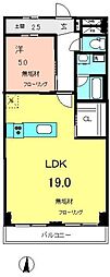エステート柿ノ木 1LDKの間取図画像