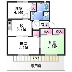 ロージィコートA 3Kの間取図画像