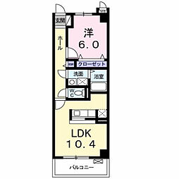 ベルテックス 1LDKの間取図画像