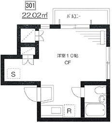 マルベリーハイム ワンルームの間取図画像