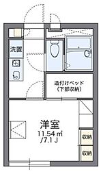 レオパレスラムロ 2階1Kの間取り