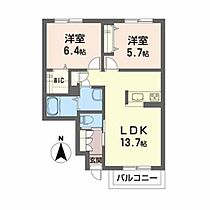 シャーメゾン　アップルＡ A103 ｜ 福島県福島市大森字北内町39（賃貸アパート2LDK・1階・56.84㎡） その2