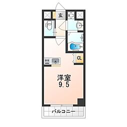 KSロイヤル天王寺北 ワンルームの間取図画像
