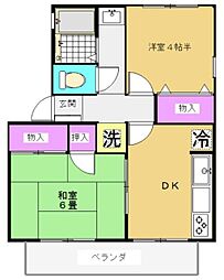 アビタシオン湘南 2DKの間取図画像
