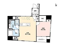 日本橋センチュリープラザ 1LDKの間取図画像