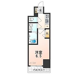 レーヴメゾン尼崎昭和通 1Kの間取図画像