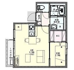 KLEIS八王子2 1LDKの間取図画像