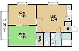 トヨダハイツ 2LDKの間取図画像