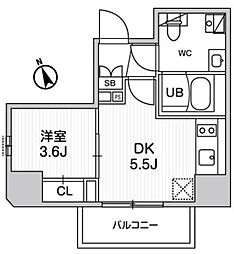 SYFORME江戸川橋 1DKの間取図画像