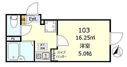 コンフォール新小岩 1Kの間取図画像