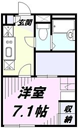 レオパレスサンシン 1Kの間取図画像