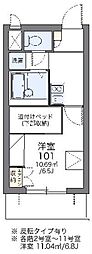 レオパレスシェル都3 1Kの間取図画像