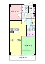 シャレーナ藤が丘 2LDKの間取図画像