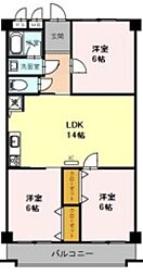 住吉建物2号館 3LDKの間取図画像
