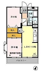 グローリアスハイツ 2LDKの間取図画像