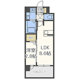 グランフォーレ大橋プレミア 1LDKの間取図画像