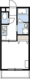 カルディア 1Kの間取図画像