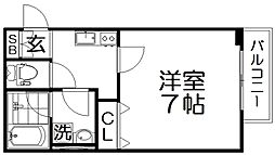 INOVE寝屋川大利町 1Kの間取図画像