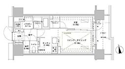 パークスフイア牛込神楽坂 1LDKの間取図画像