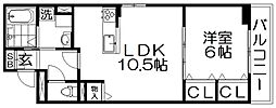 カーサ・イリーデ 1LDKの間取図画像