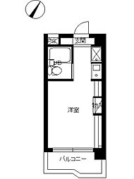 スカイコート明大前2 ワンルームの間取図画像