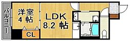 エストレーア薬院 1LDKの間取図画像