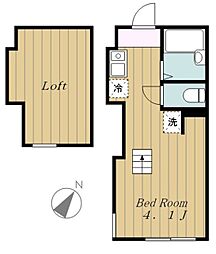 プライムテラス南林間2 ワンルームの間取図画像