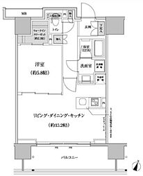 パークハビオ渋谷本町レジデンス 1LDKの間取図画像