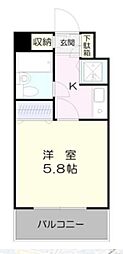 ソリスト綱島 1Kの間取図画像