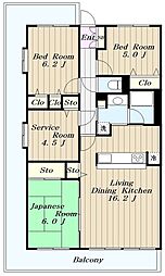 ルネ小田急相模原モア・ステージ 3SLDKの間取図画像