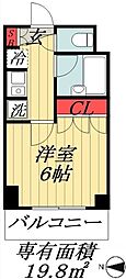 ベイステート安間 1Kの間取図画像