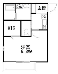 フォルトゥーナ中山 1階1Kの間取り
