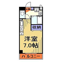 ベルテ 1Kの間取図画像