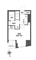 GRANDPASEO市谷甲良町 1Kの間取図画像
