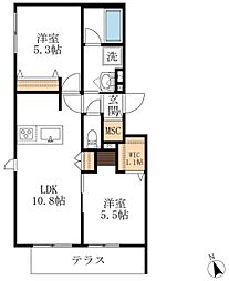 エイフレンド 2LDKの間取図画像
