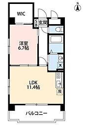 田中ハイツ 1LDKの間取図画像