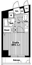 グランド・ガーラ渋谷 1Kの間取図画像