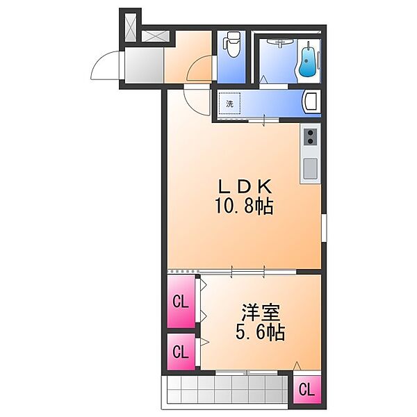 フジパレス泉佐野 ｜大阪府泉佐野市旭町(賃貸アパート1LDK・2階・40.06㎡)の写真 その2