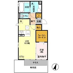 フェリーチェC 1LDKの間取図画像