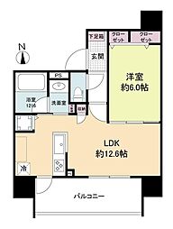 Osaka Metro谷町線 野江内代駅 徒歩5分の賃貸マンション 6階1LDKの間取り
