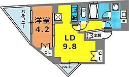 STELLALUCE北野坂 1LDKの間取図画像