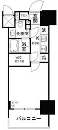 パークリュクス白金高輪 1Kの間取図画像