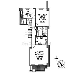 城山トラストコート 2LDKの間取図画像