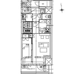 ラドゥセール東神田 1LDKの間取図画像