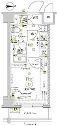 レアライズ新丸子 1Kの間取図画像