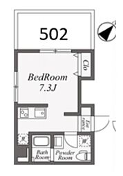 ハイツ・ラ・ビスタ ワンルームの間取図画像